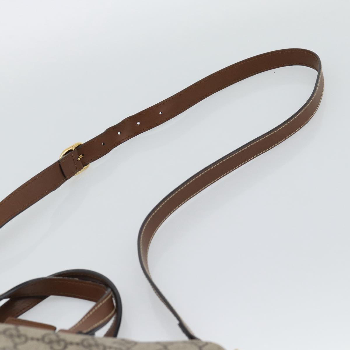 GUCCI GG Supreme Hand Bag PVC Leather 2way Beige Gold Tone 473887 Auth ep15151