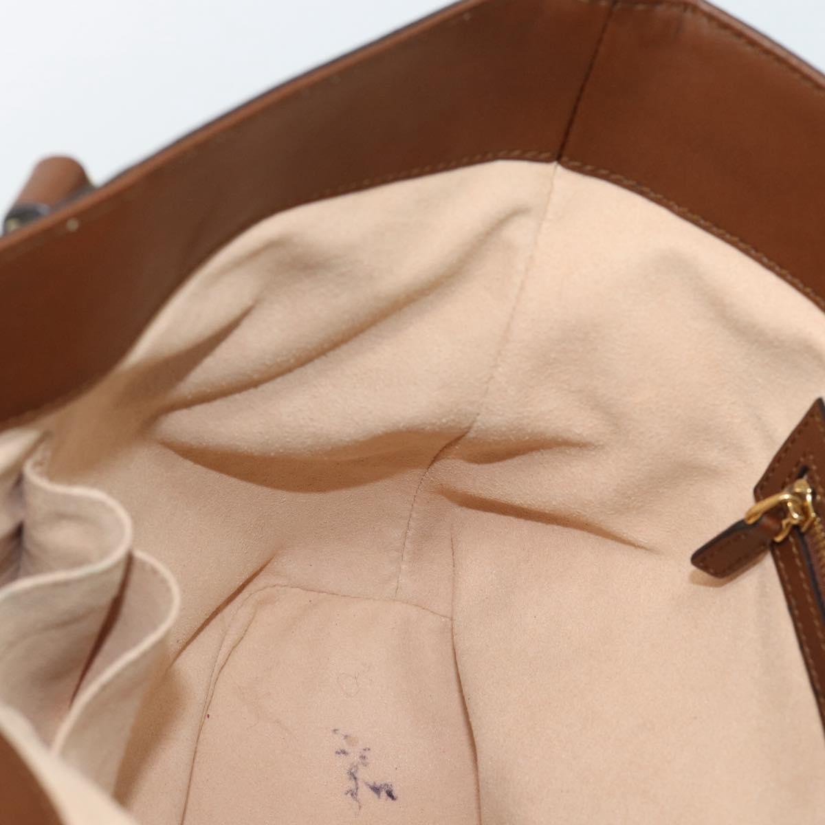 GUCCI GG Supreme Hand Bag PVC Leather 2way Beige Gold Tone 473887 Auth ep15151