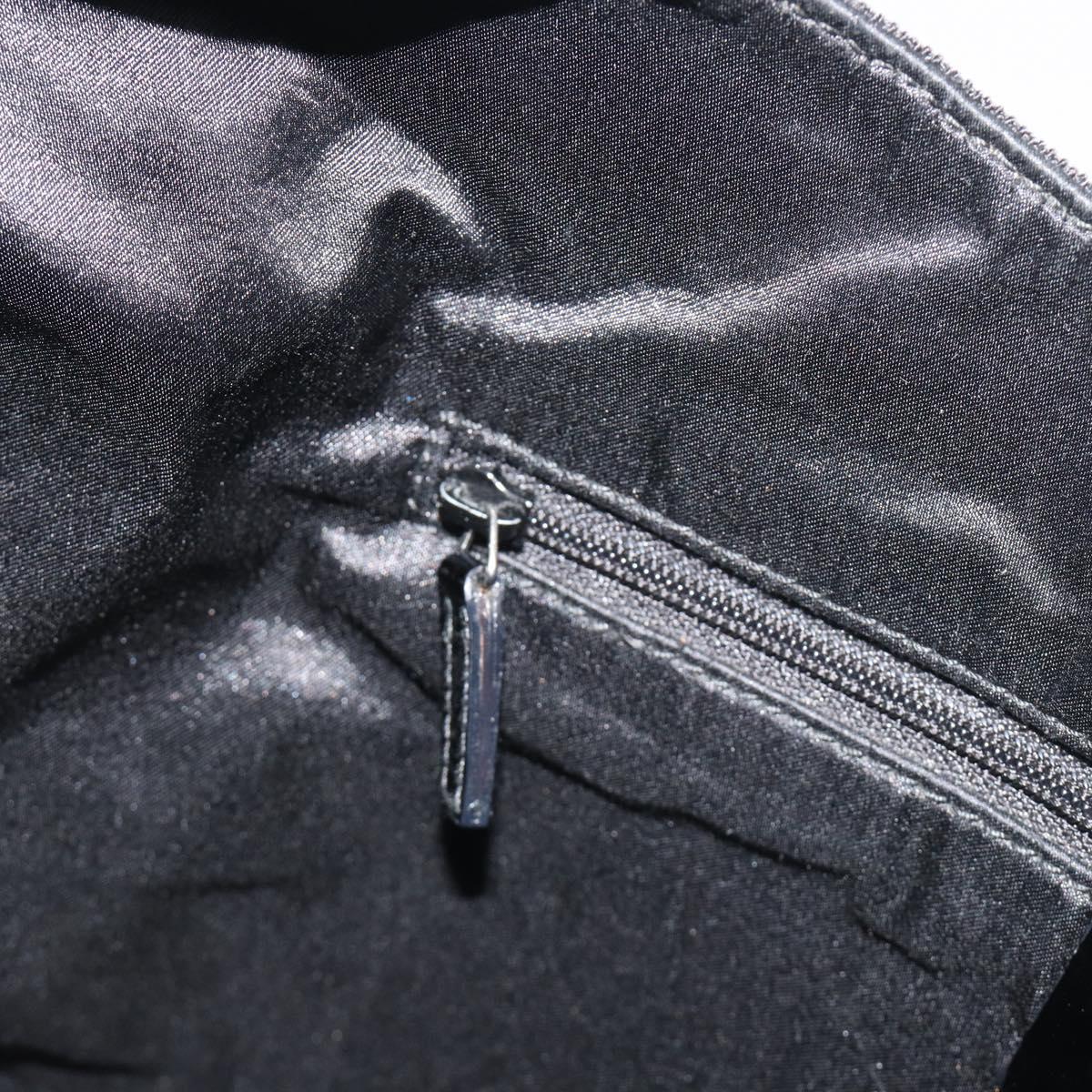 GUCCI Shoulder Bag Canvas Black Silver Auth ep15152