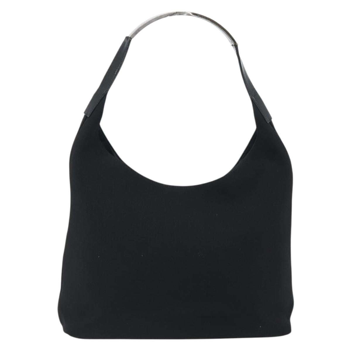 GUCCI Shoulder Bag Canvas Black Silver Auth ep15152