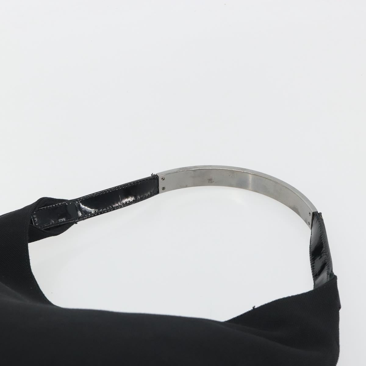 GUCCI Shoulder Bag Canvas Black Silver Auth ep15152