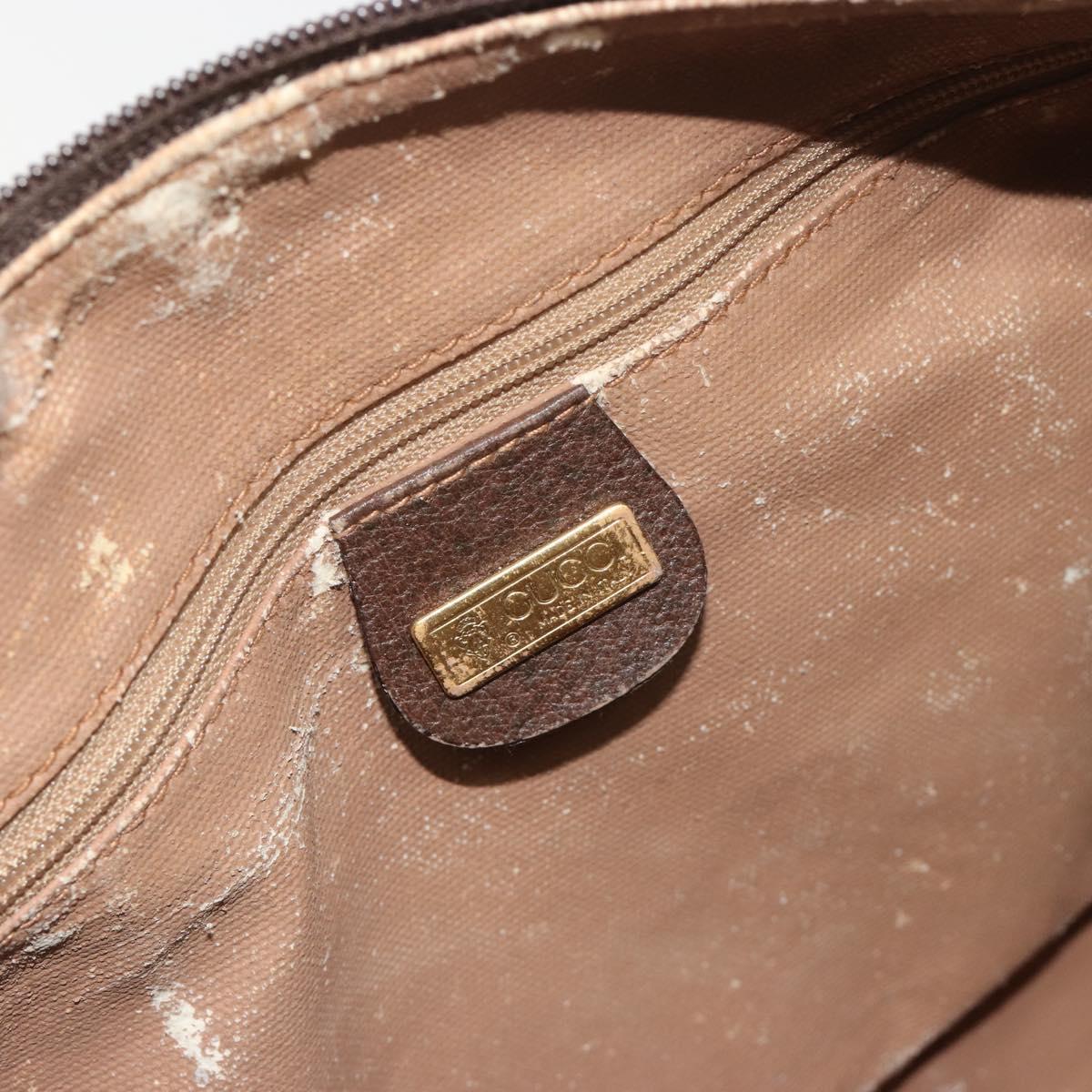 GUCCI GG Supreme Mini Boston Bag PVC Leather Beige Gold Tone Auth ep15153