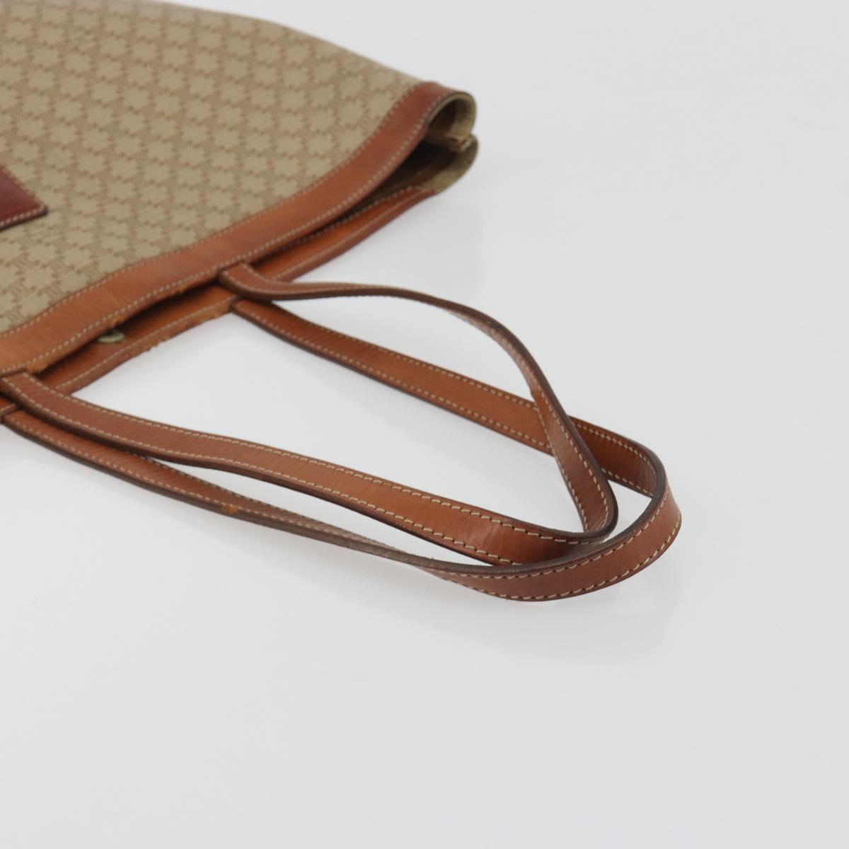 CELINE Macadam Tote Bag PVC Leather Beige Brown Auth ep15154