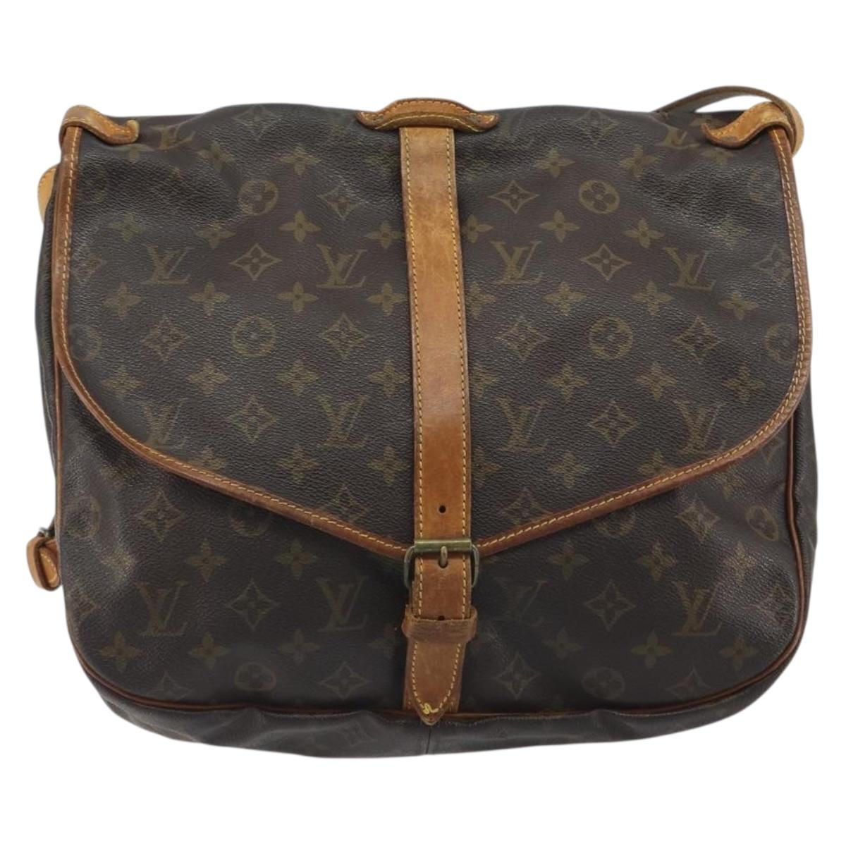 LOUIS VUITTON Monogram Saumur 35 Shoulder Bag M42254 LV Auth ep15155