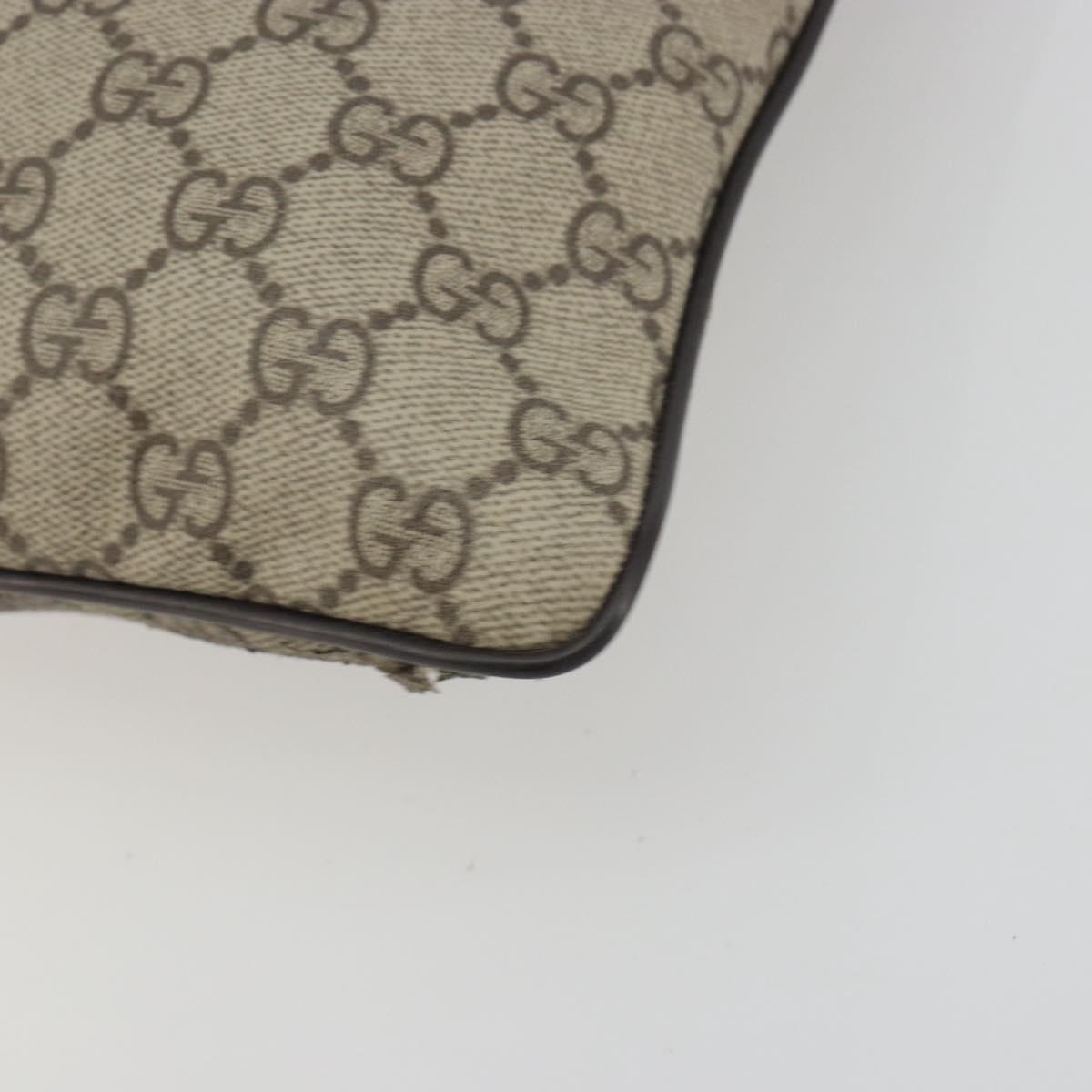 GUCCI GG Supreme Shoulder Bag PVC Leather Beige Silver 141626 Auth ep15158