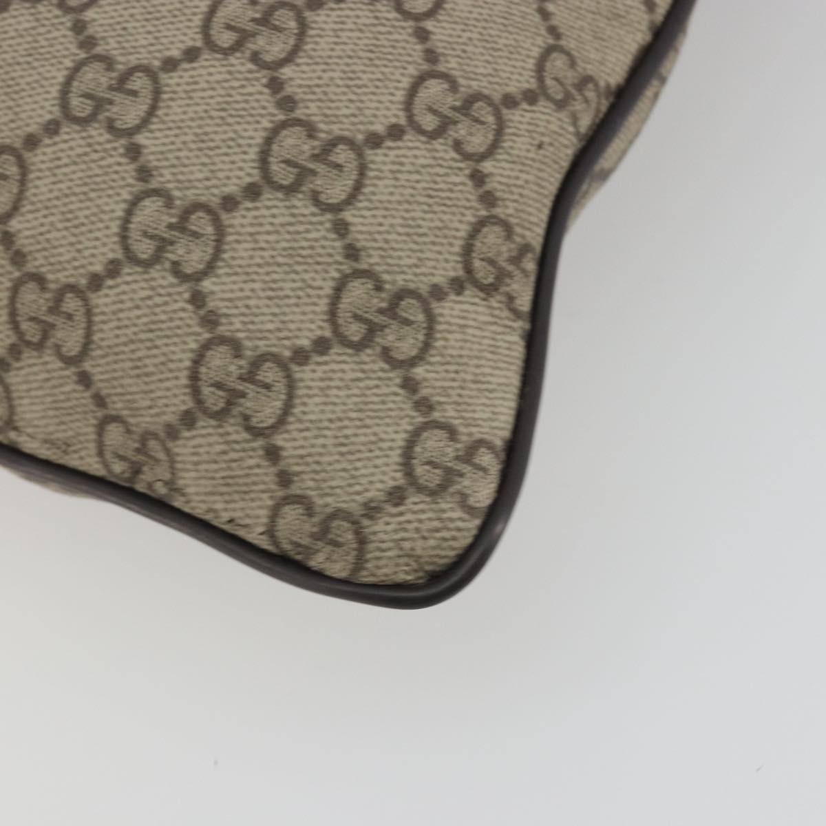 GUCCI GG Supreme Shoulder Bag PVC Leather Beige Silver 141626 Auth ep15158
