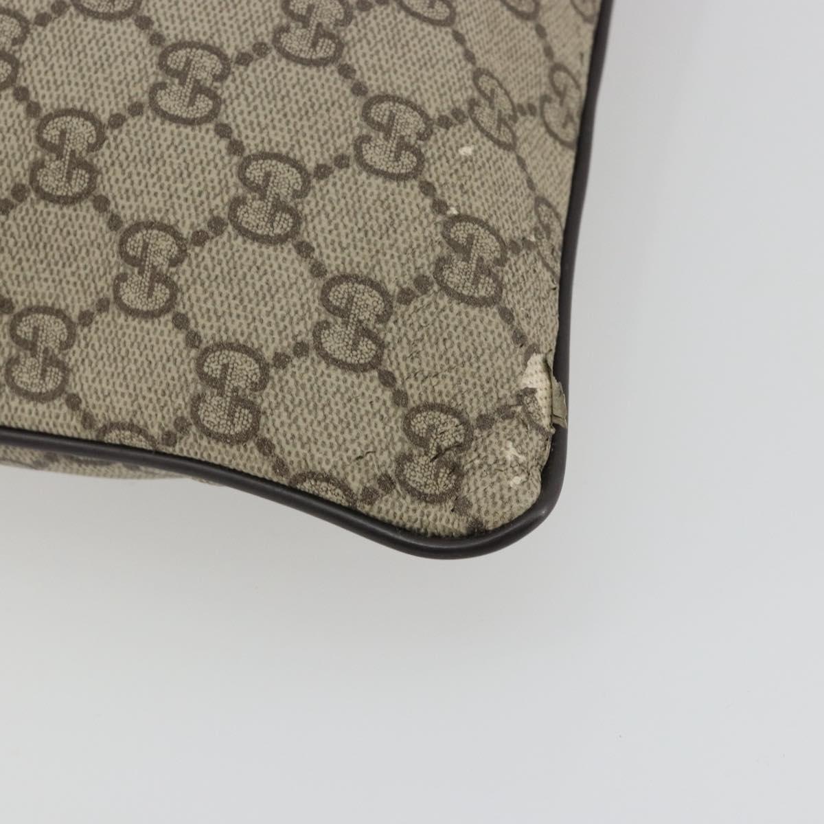 GUCCI GG Supreme Shoulder Bag PVC Leather Beige Silver 141626 Auth ep15158