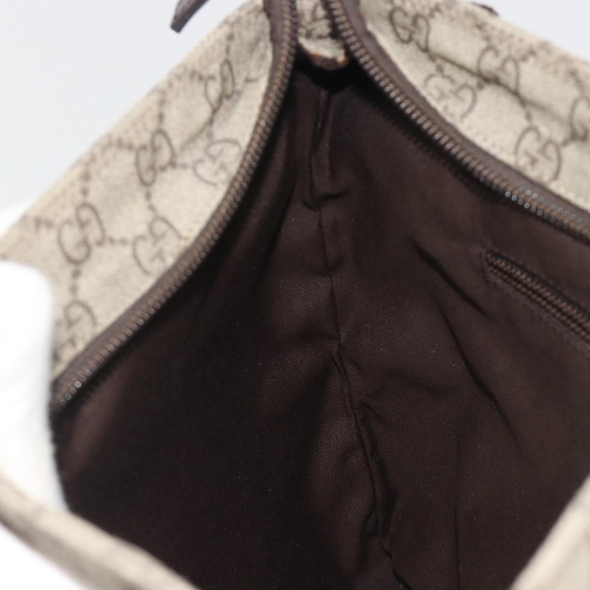 GUCCI GG Supreme Shoulder Bag PVC Leather Beige Silver 141626 Auth ep15158