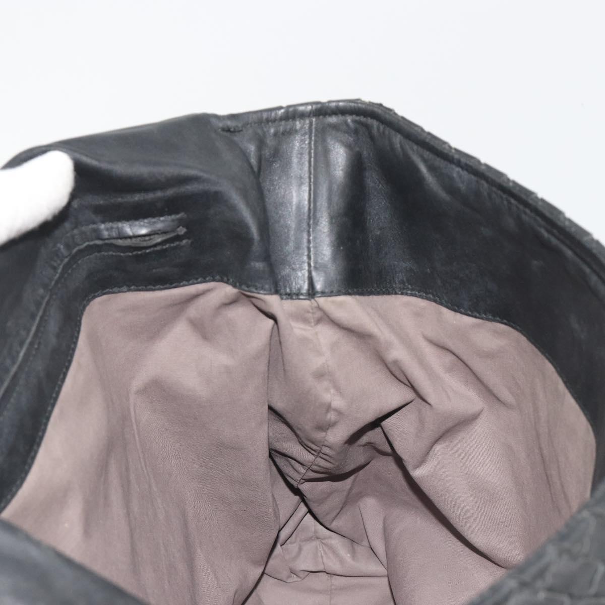BOTTEGA VENETA INTRECCIATO Shoulder Bag Leather Black Auth ep15159