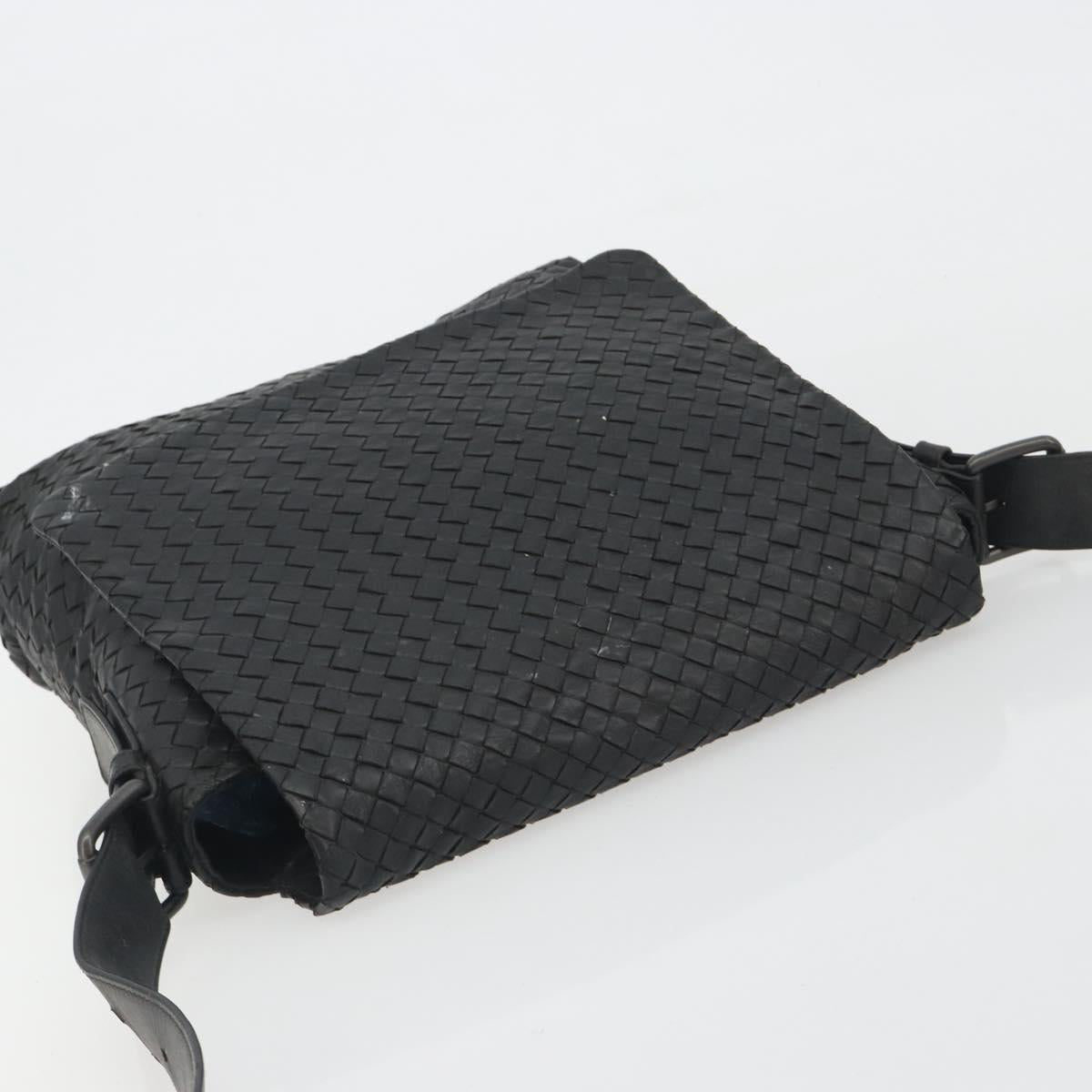 BOTTEGA VENETA INTRECCIATO Shoulder Bag Leather Black Auth ep15159