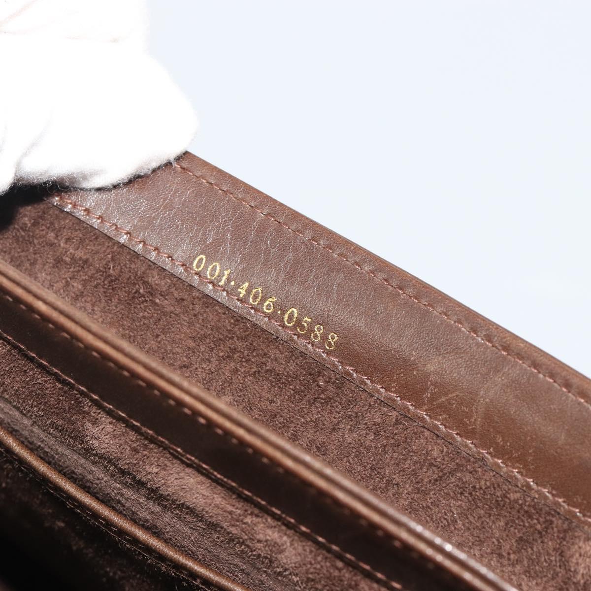 GUCCI Hand Bag Leather Brown Gold Tone Auth ep15160