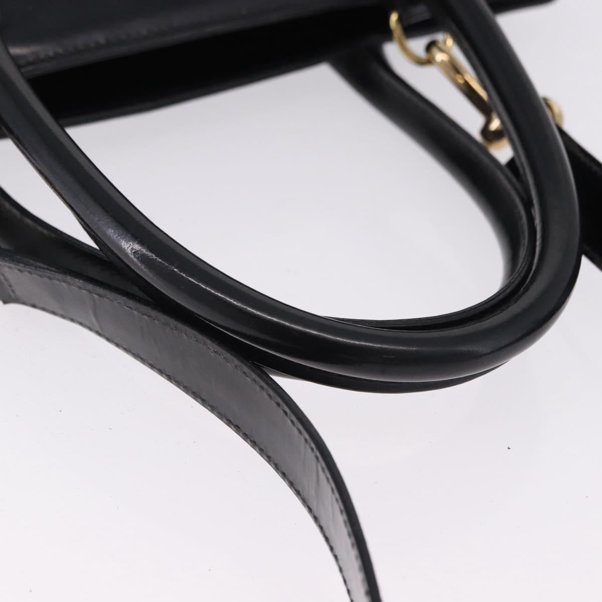 GUCCI Hand Bag Patent 2way Black Gold Tone 000 2404 0503 Auth ep15163