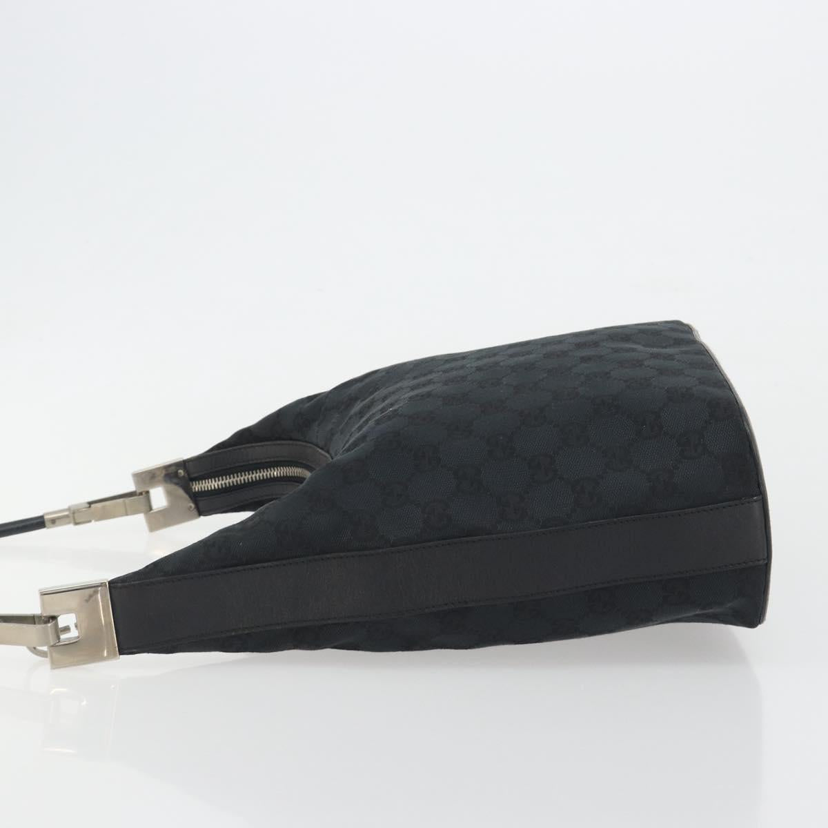 GUCCI GG Canvas Shoulder Bag Black Silver 001 3814 Auth ep15165A