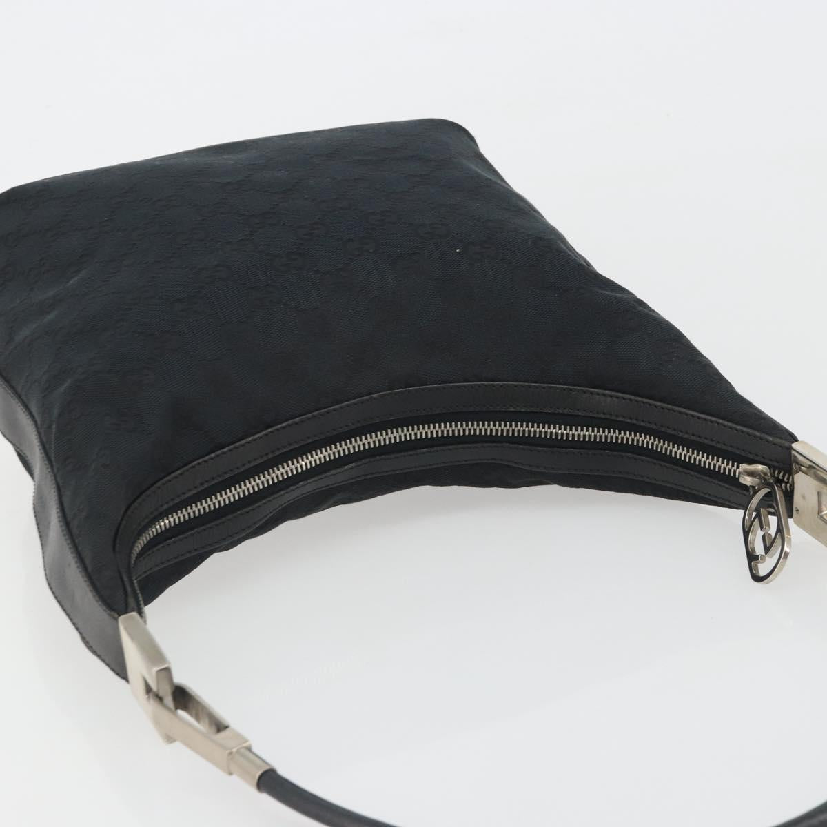 GUCCI GG Canvas Shoulder Bag Black Silver 001 3814 Auth ep15165A