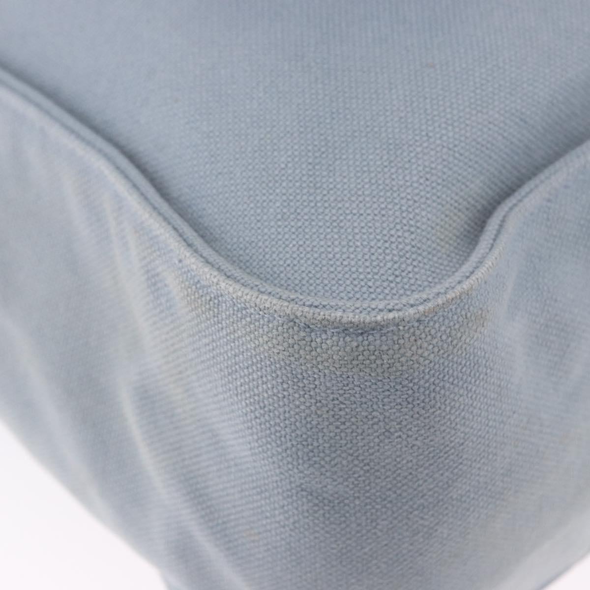 HERMES Marwali GM Shoulder Bag Canvas Light Blue Silver Auth ep15167