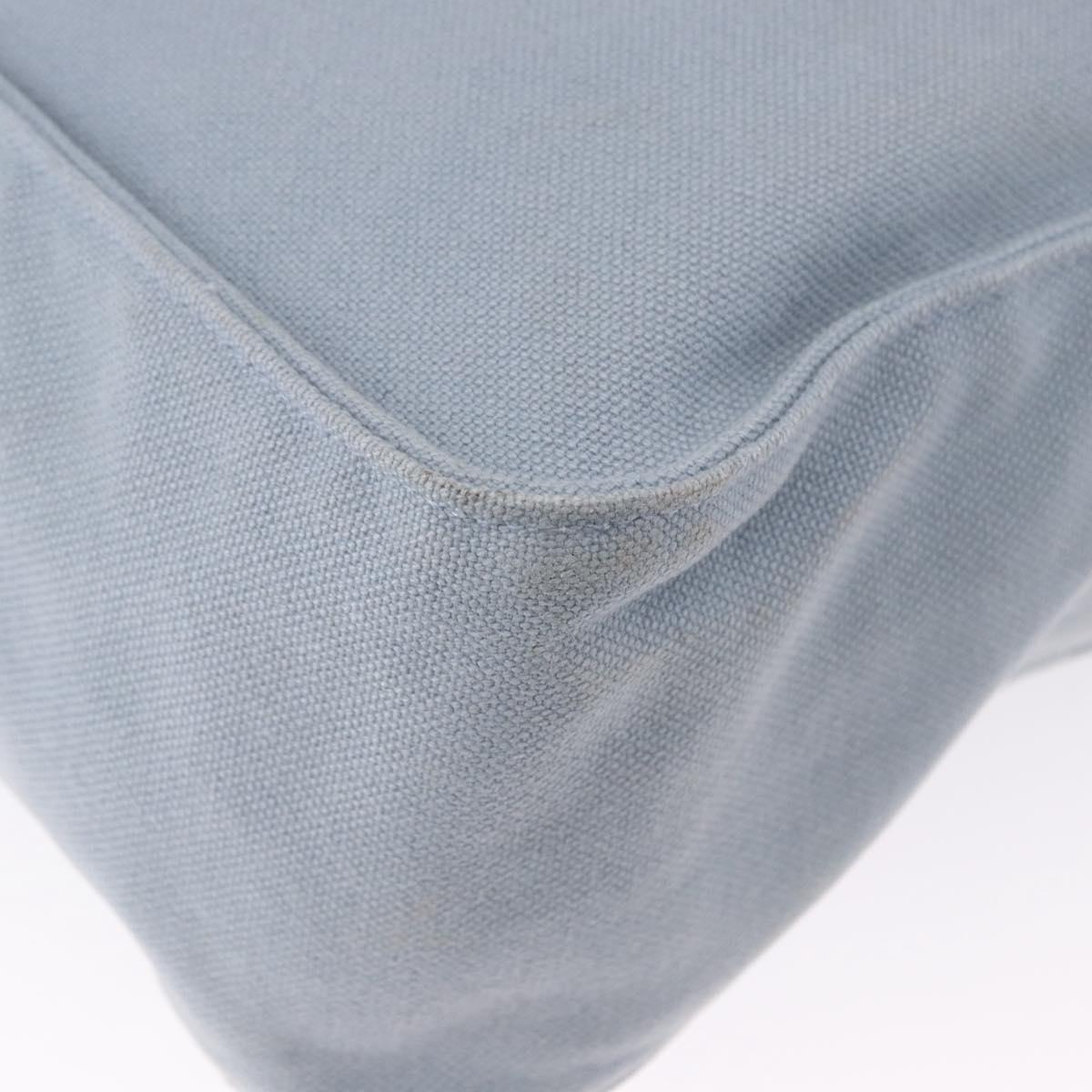 HERMES Marwali GM Shoulder Bag Canvas Light Blue Silver Auth ep15167