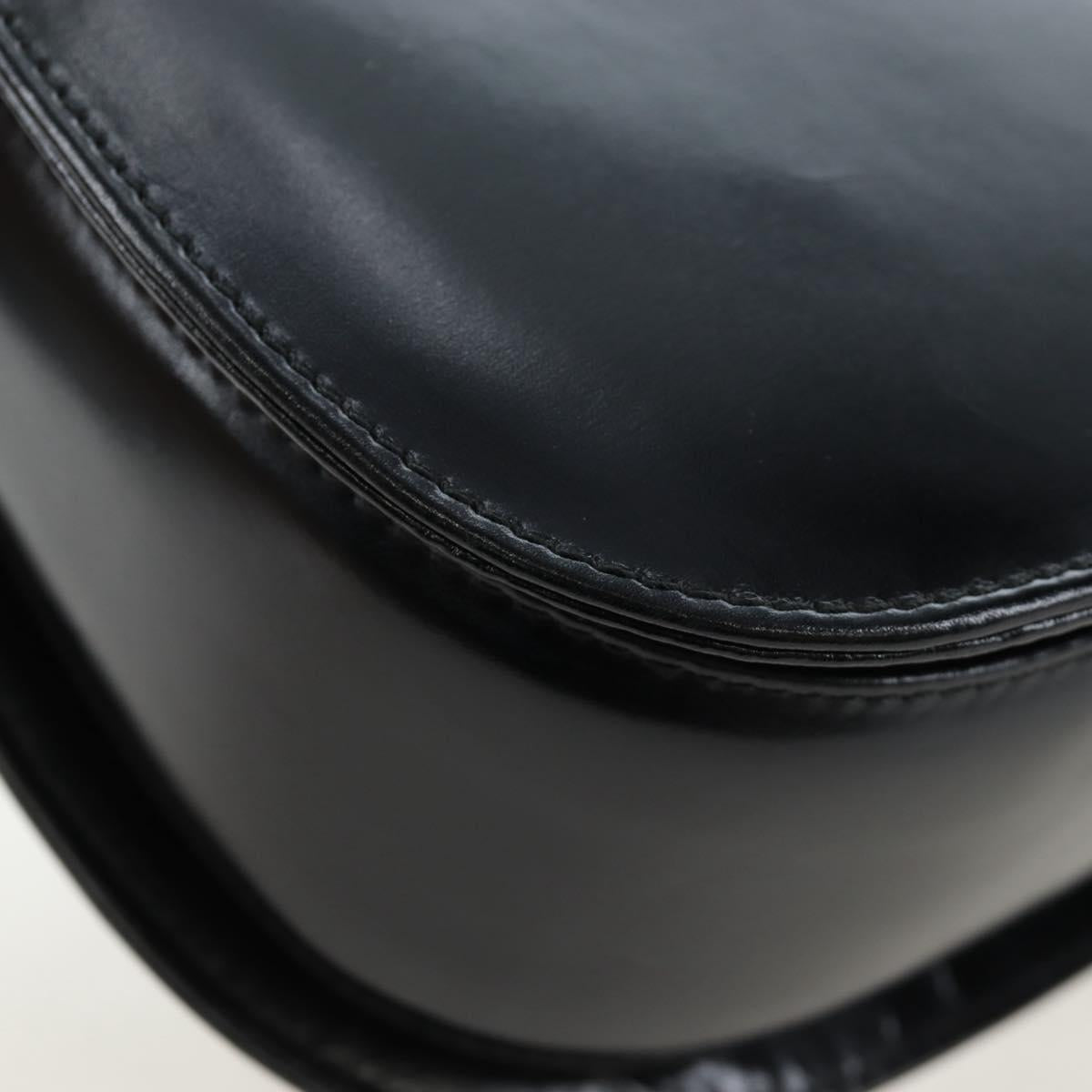 GUCCI Bamboo Hand Bag Leather 2way Black Gold Tone Auth ep15168SAV