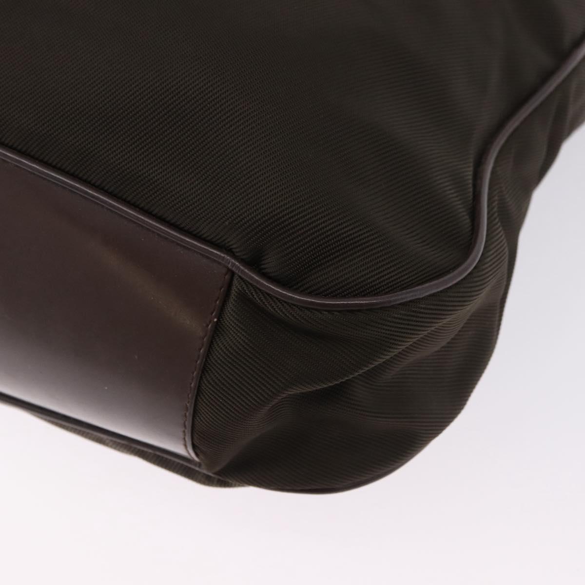 GUCCI Bamboo Hand Bag Nylon 2way Khaki Silver 001 2404 1577 0 Auth ep15179
