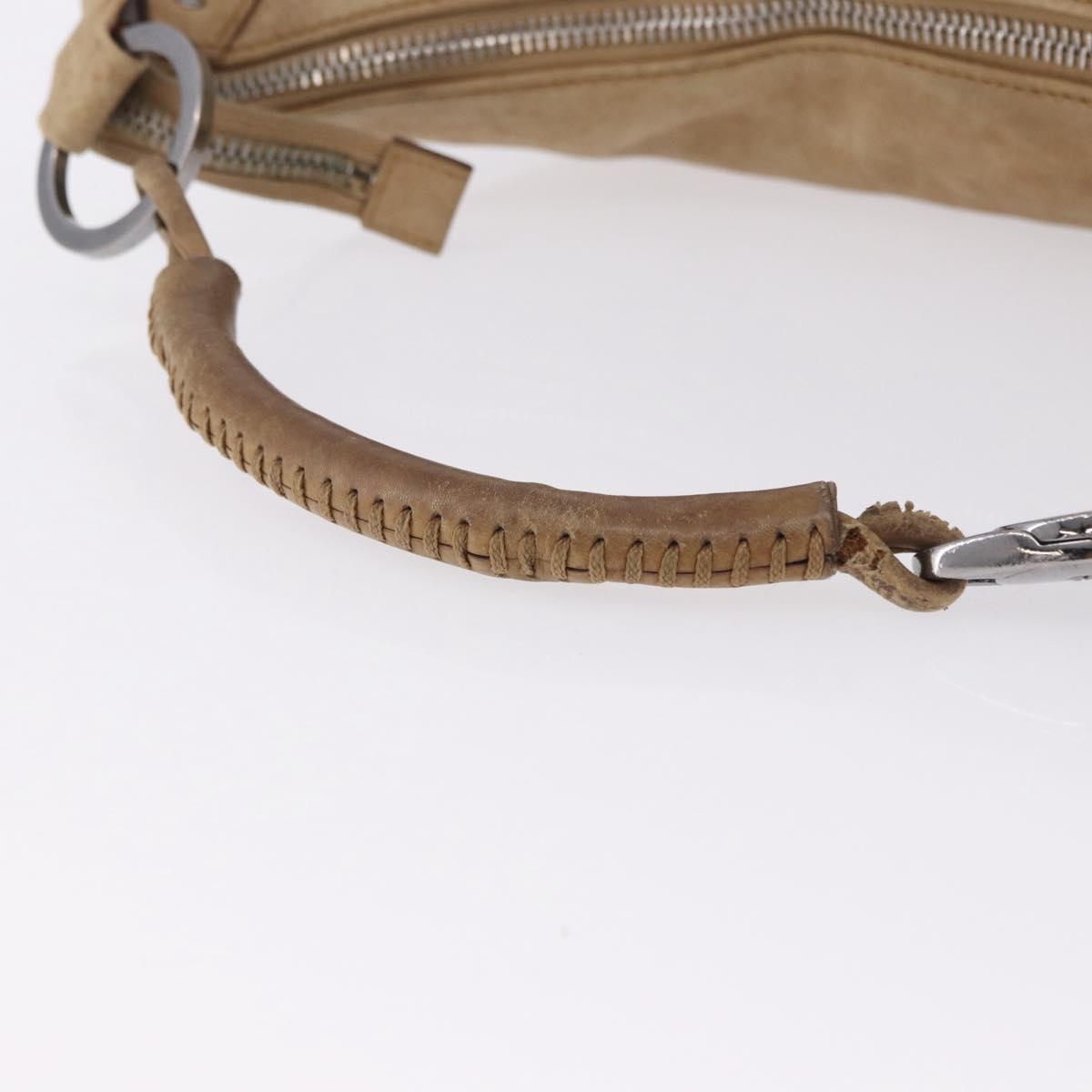 GUCCI Shoulder Bag Leather Beige Silver 95726 Auth ep15181