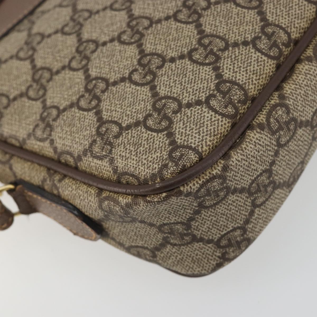 GUCCI GG Supreme Shoulder Bag PVC Leather Beige Gold Tone Auth ep15182