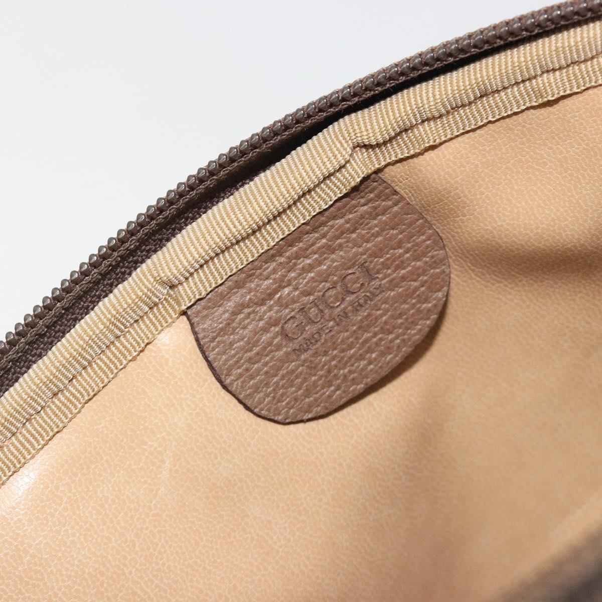 GUCCI GG Supreme Shoulder Bag PVC Leather Beige Gold Tone Auth ep15182