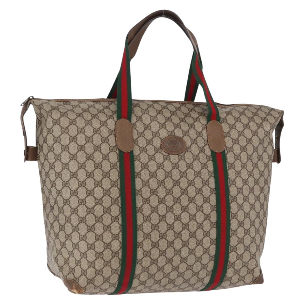 GUCCI GG Supreme Tote Bag PVC Leather Beige 89 19 012 Auth ep15184