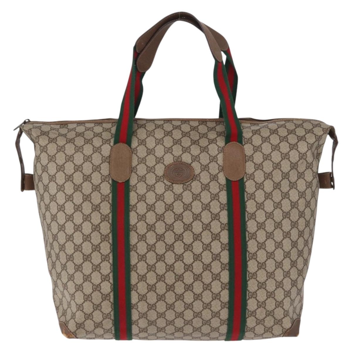 GUCCI GG Supreme Tote Bag PVC Leather Beige 89 19 012 Auth ep15184