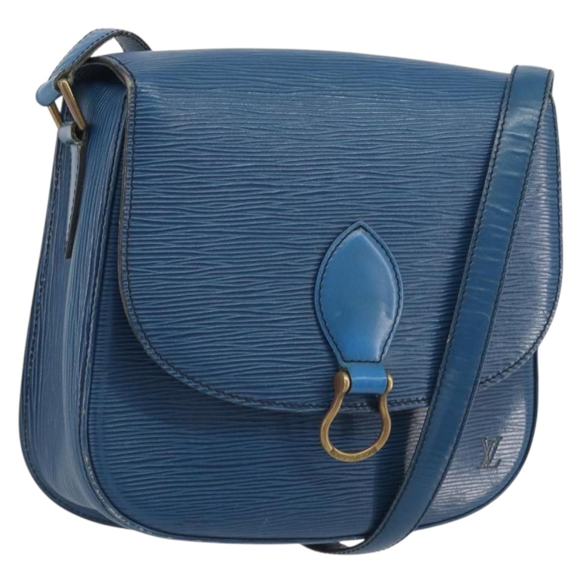 LOUIS VUITTON Epi Saint Cloud GM Shoulder Bag Blue M52195 LV Auth ep15188