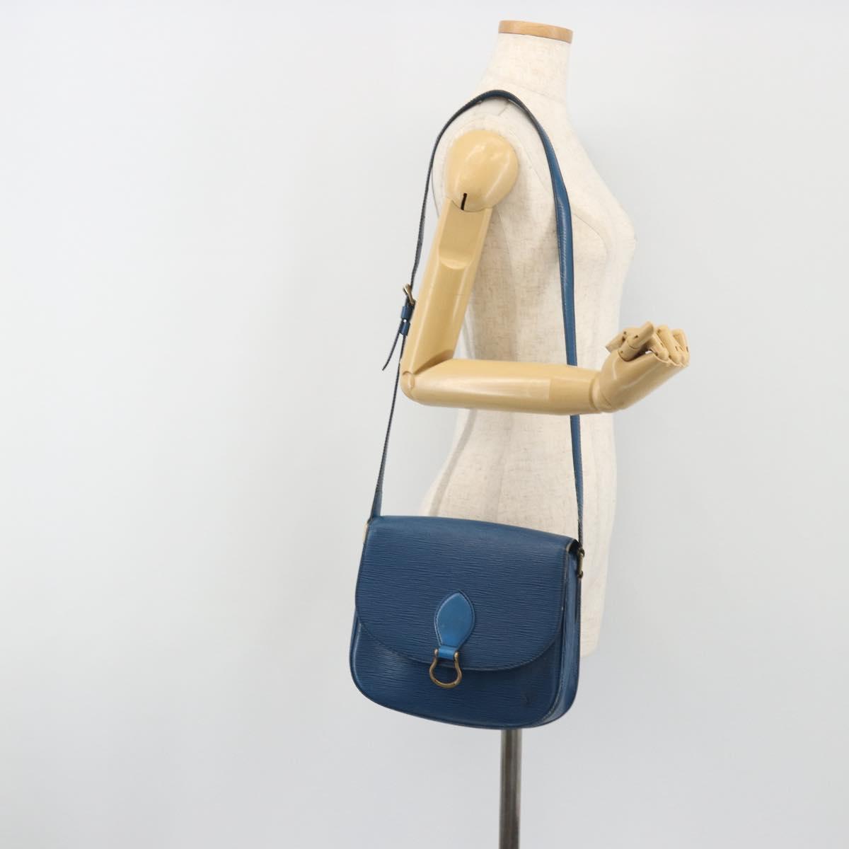 LOUIS VUITTON Epi Saint Cloud GM Shoulder Bag Blue M52195 LV Auth ep15188