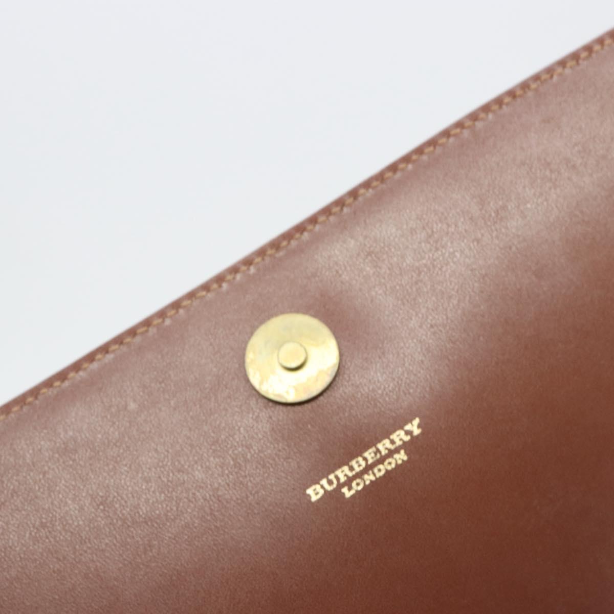 BURBERRY Nova Check Shoulder Bag PVC Leather Beige Gold Tone Auth ep15196A