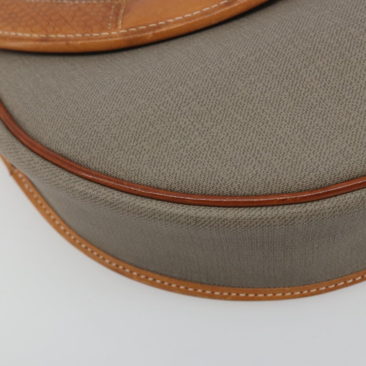 Christian Dior Shoulder Bag PVC Leather Gray Brown Auth ep15197