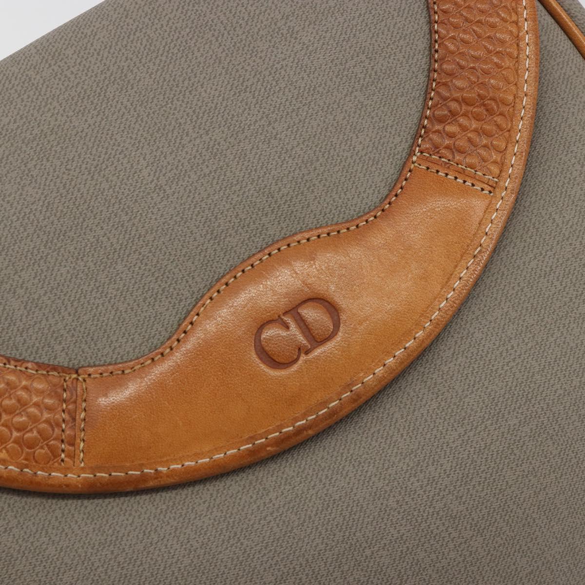 Christian Dior Shoulder Bag PVC Leather Gray Brown Auth ep15197