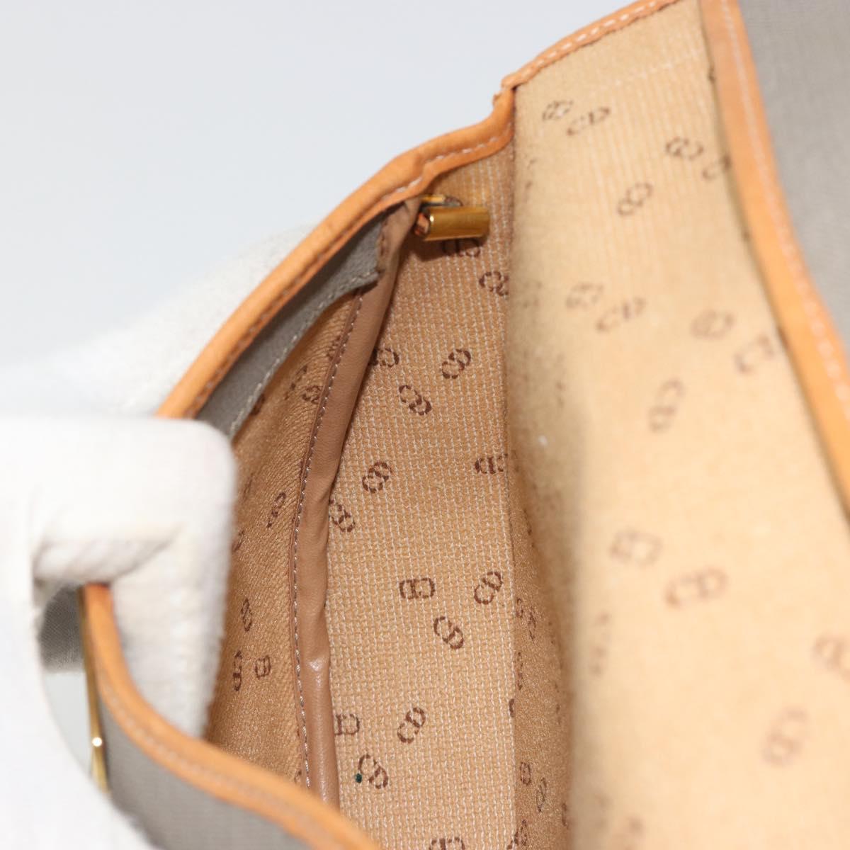 Christian Dior Shoulder Bag PVC Leather Gray Brown Auth ep15197