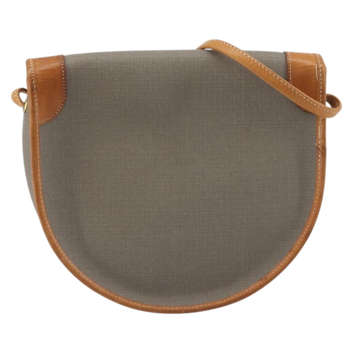 Christian Dior Shoulder Bag PVC Leather Gray Brown Auth ep15197