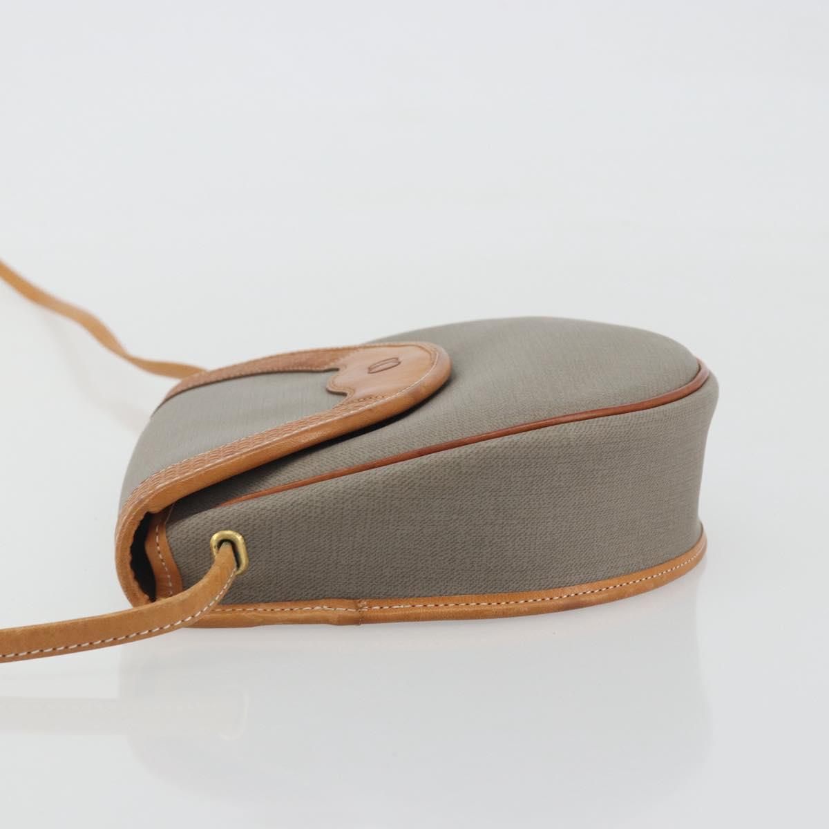 Christian Dior Shoulder Bag PVC Leather Gray Brown Auth ep15197