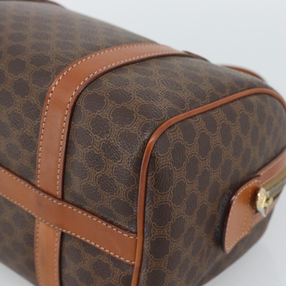 CELINE Macadam Hand Bag PVC Leather Brown Gold Tone Auth ep15199A