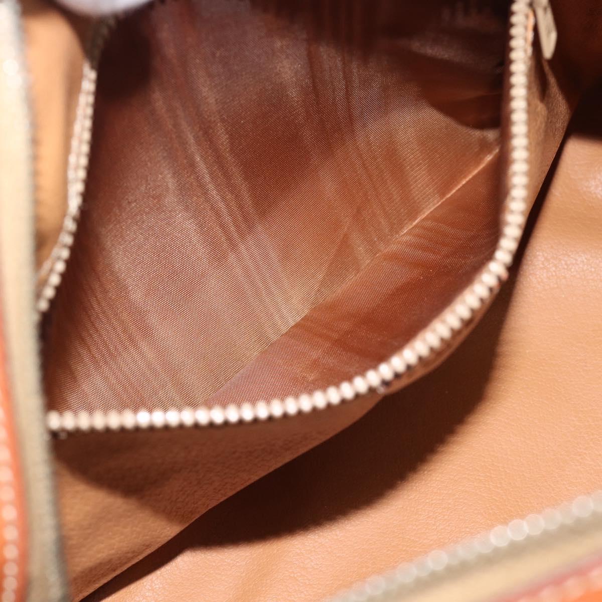 CELINE Macadam Hand Bag PVC Leather Brown Gold Tone Auth ep15199A