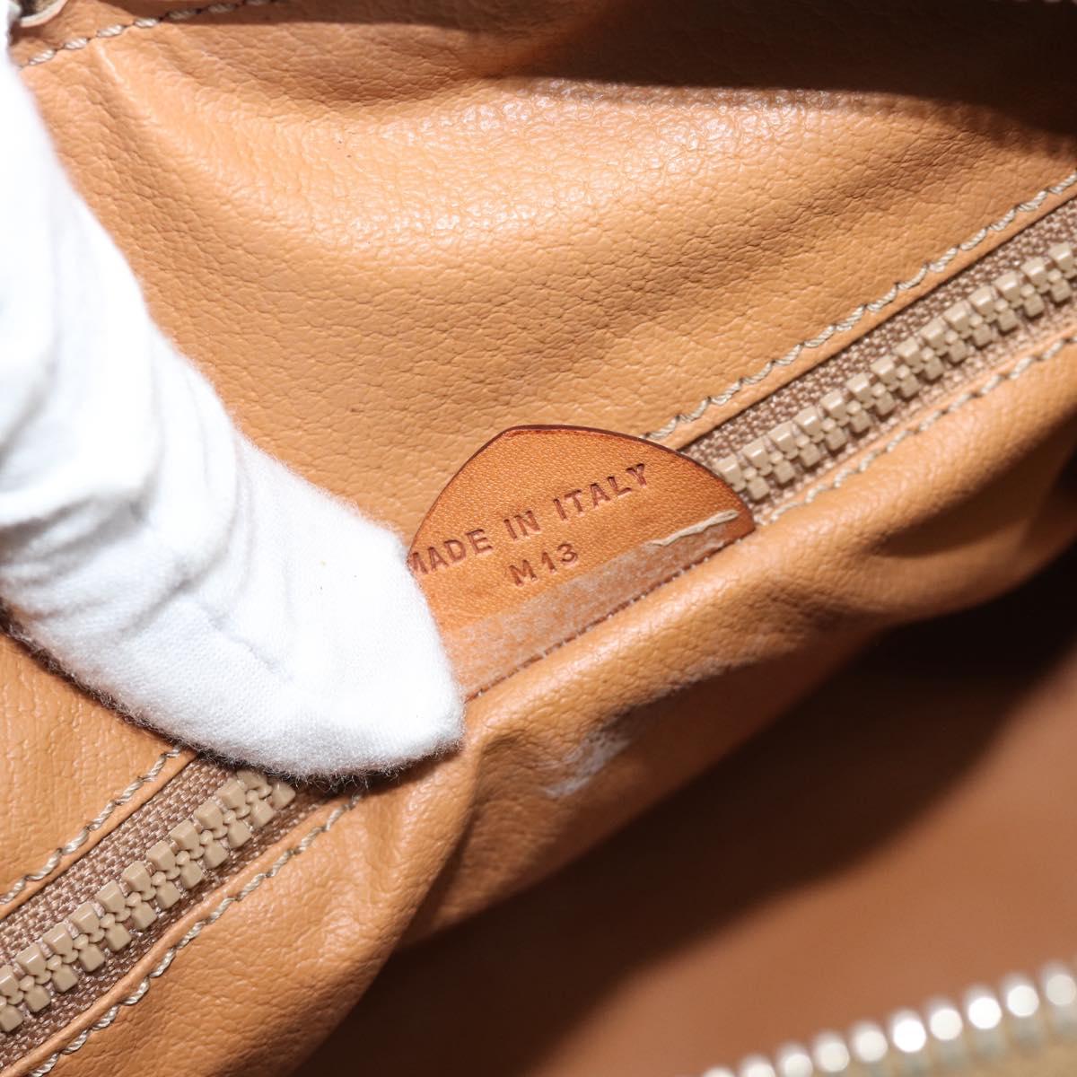 CELINE Macadam Hand Bag PVC Leather Brown Gold Tone Auth ep15199A
