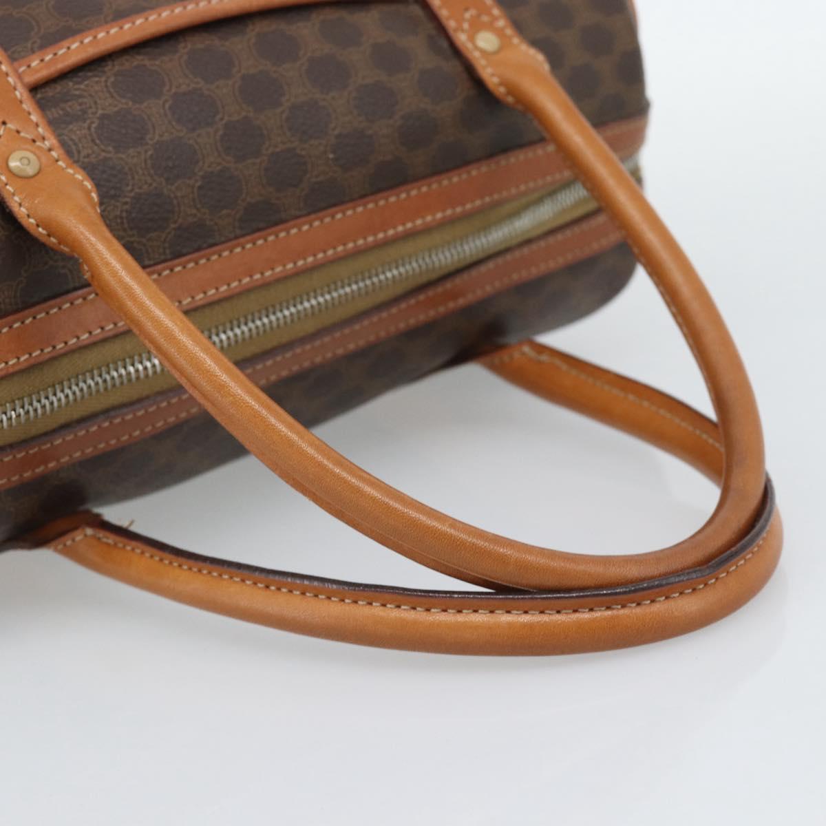 CELINE Macadam Hand Bag PVC Leather Brown Gold Tone Auth ep15199A