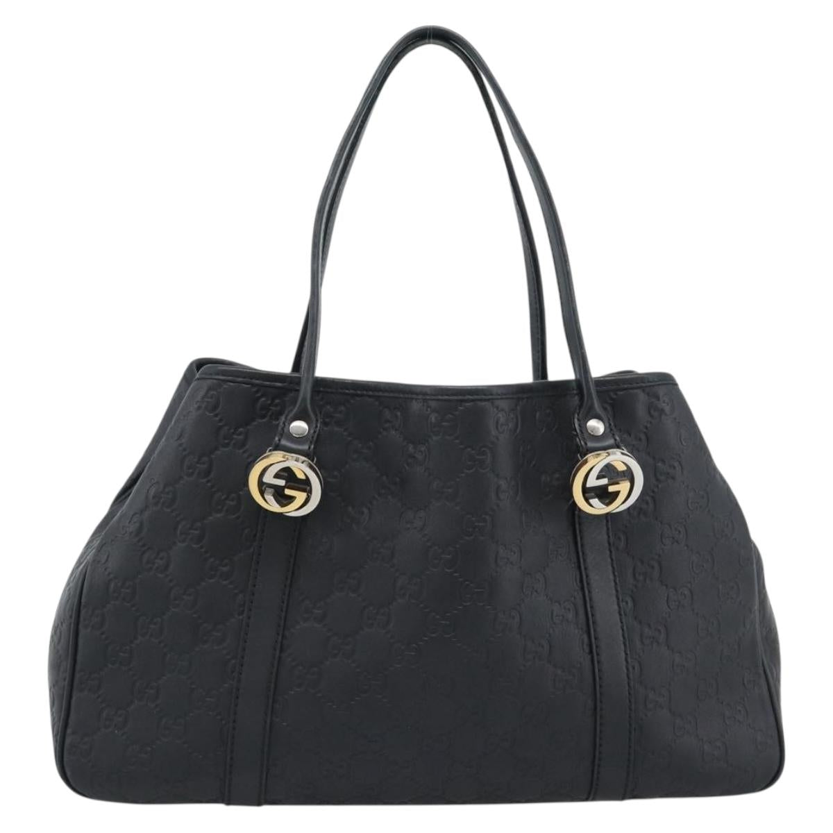 GUCCI GuccissimaGG Tote Bag Leather Black Gold 232957 Auth ep15205V