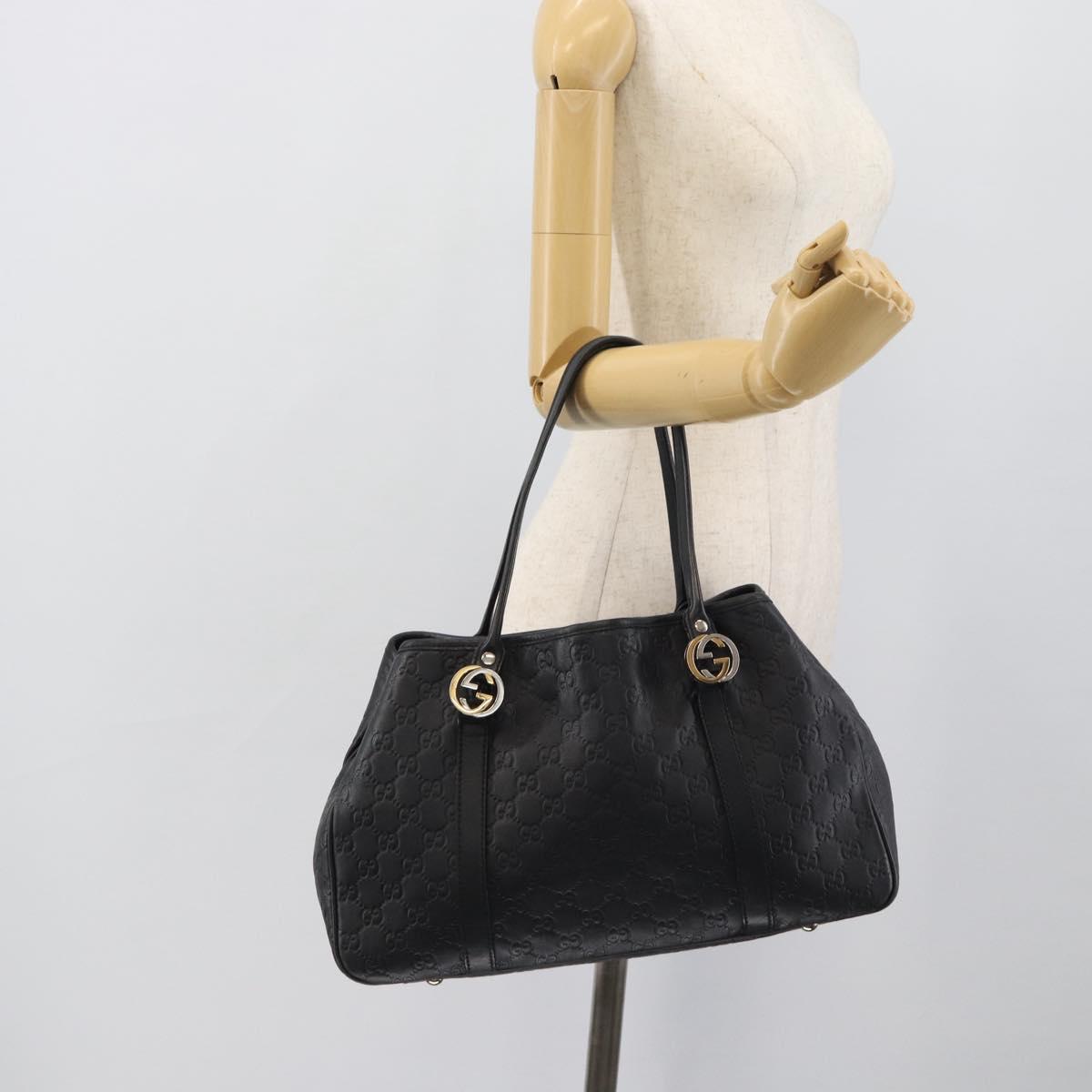 GUCCI GuccissimaGG Tote Bag Leather Black Gold 232957 Auth ep15205V