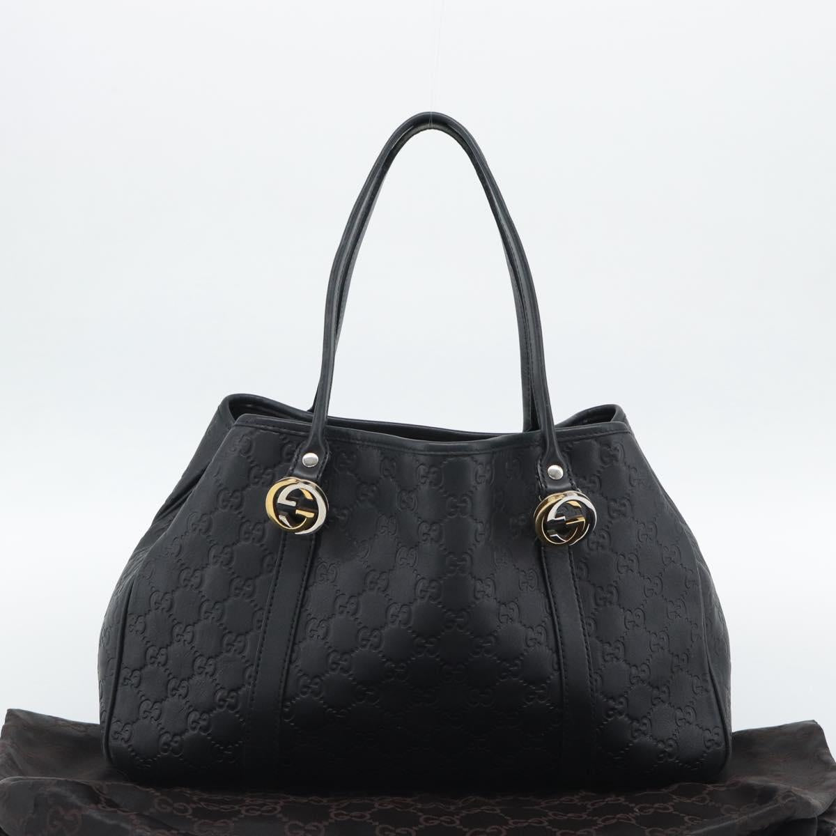 GUCCI GuccissimaGG Tote Bag Leather Black Gold 232957 Auth ep15205V
