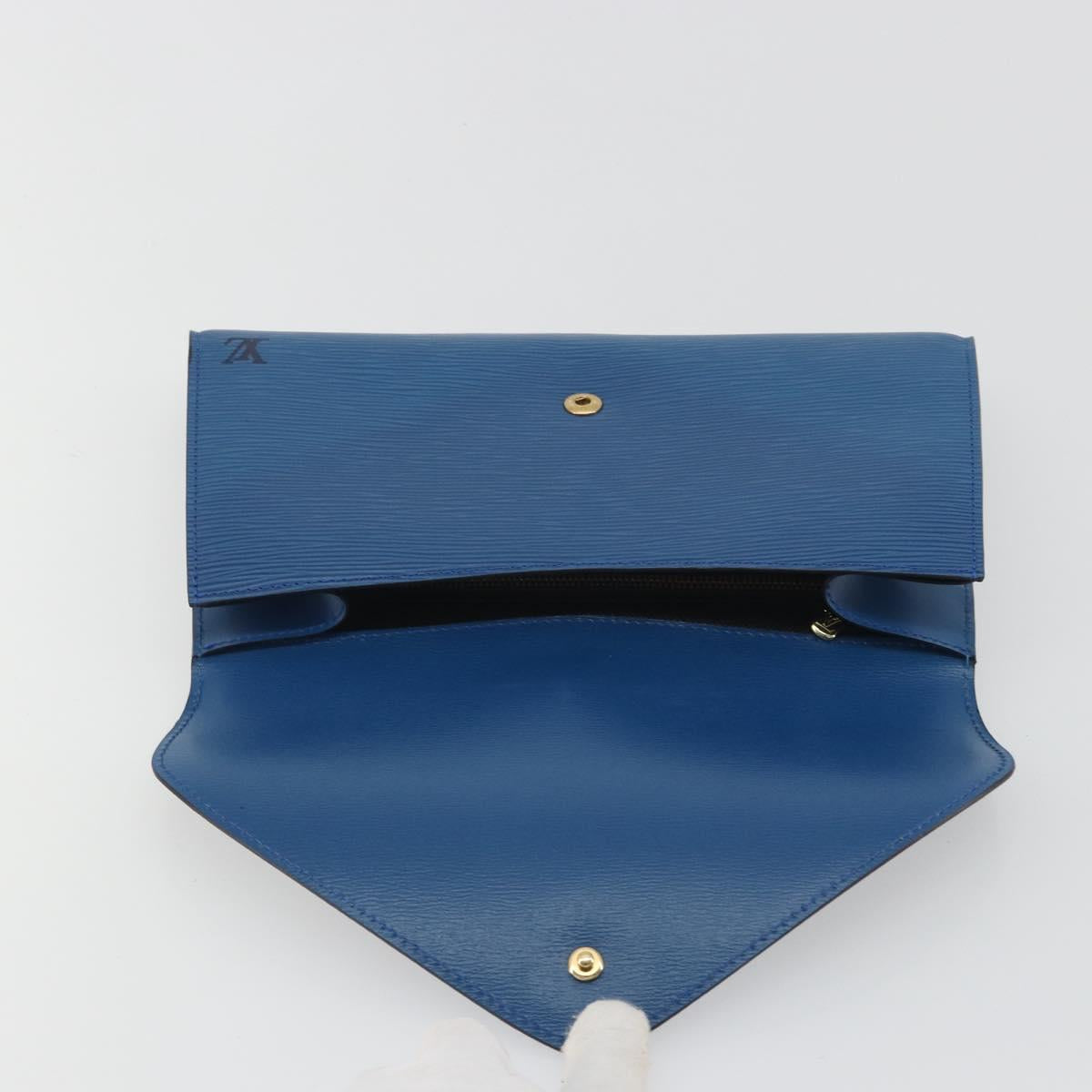 LOUIS VUITTON Epi Art Deco Clutch Bag Blue M52635 LV Auth ep15208