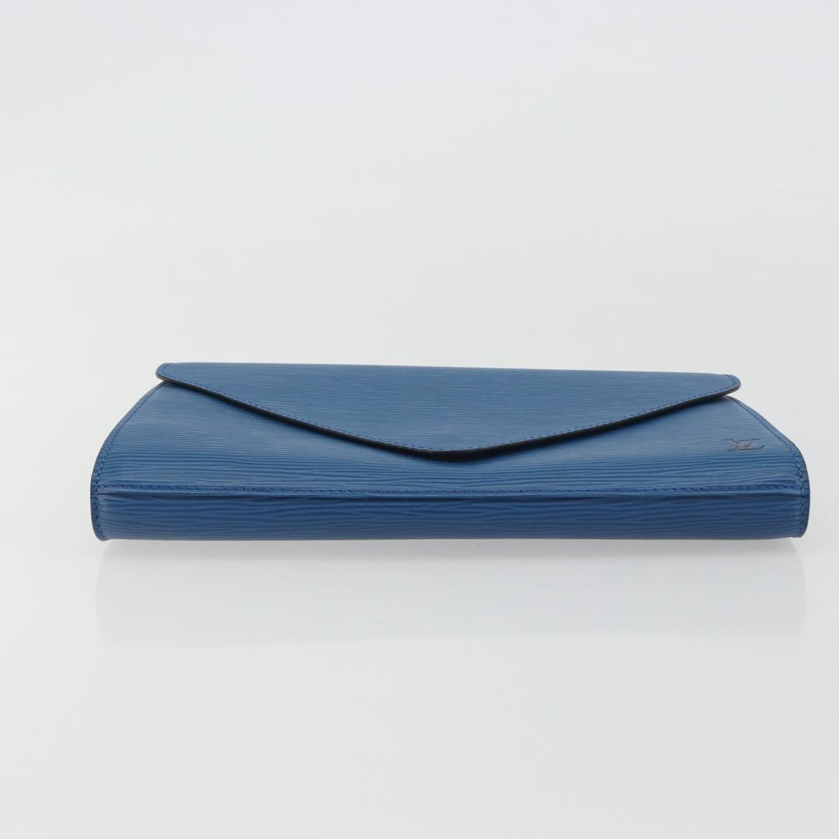 LOUIS VUITTON Epi Art Deco Clutch Bag Blue M52635 LV Auth ep15208