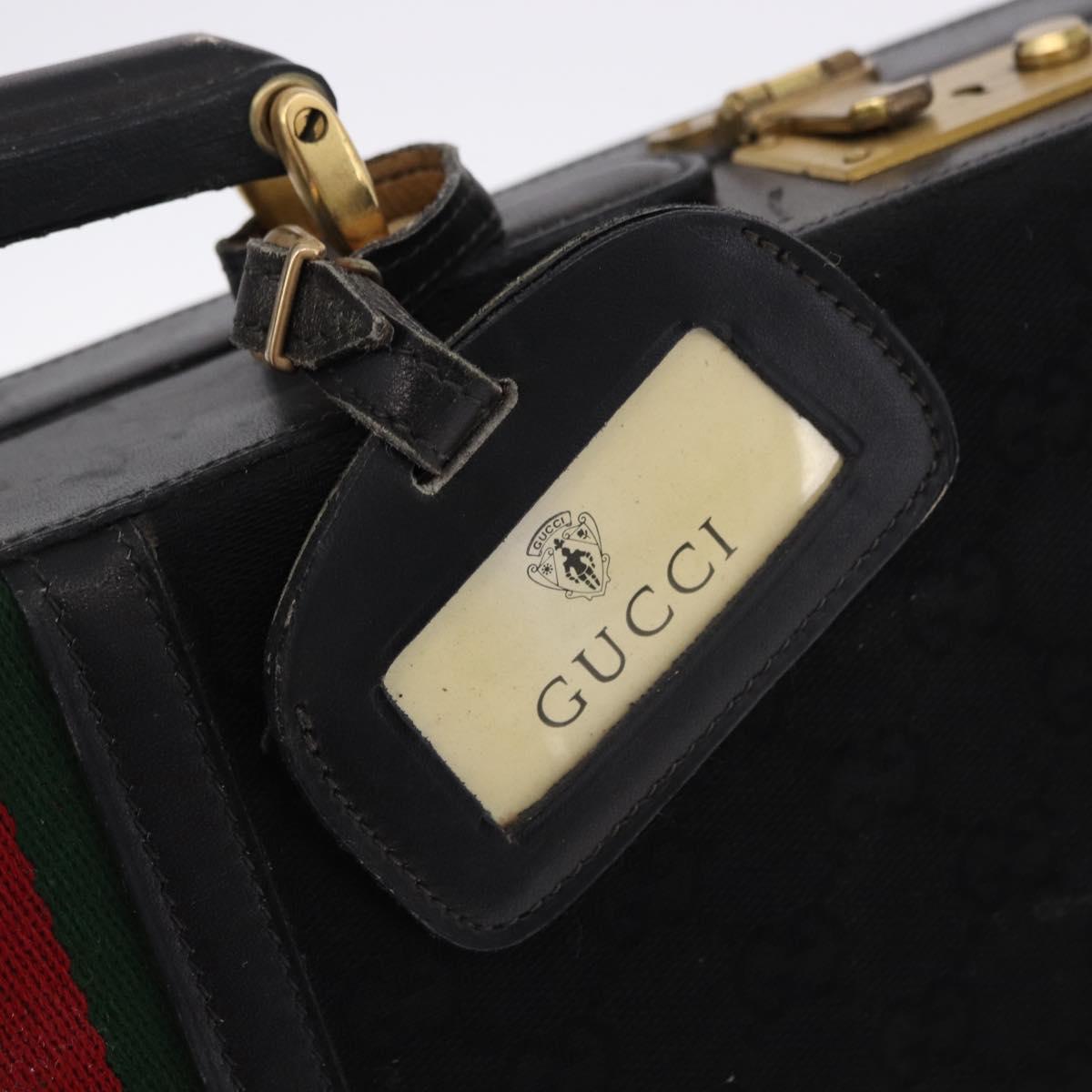 GUCCI GG Canvas Trunk Black Gold Tone Auth ep15209