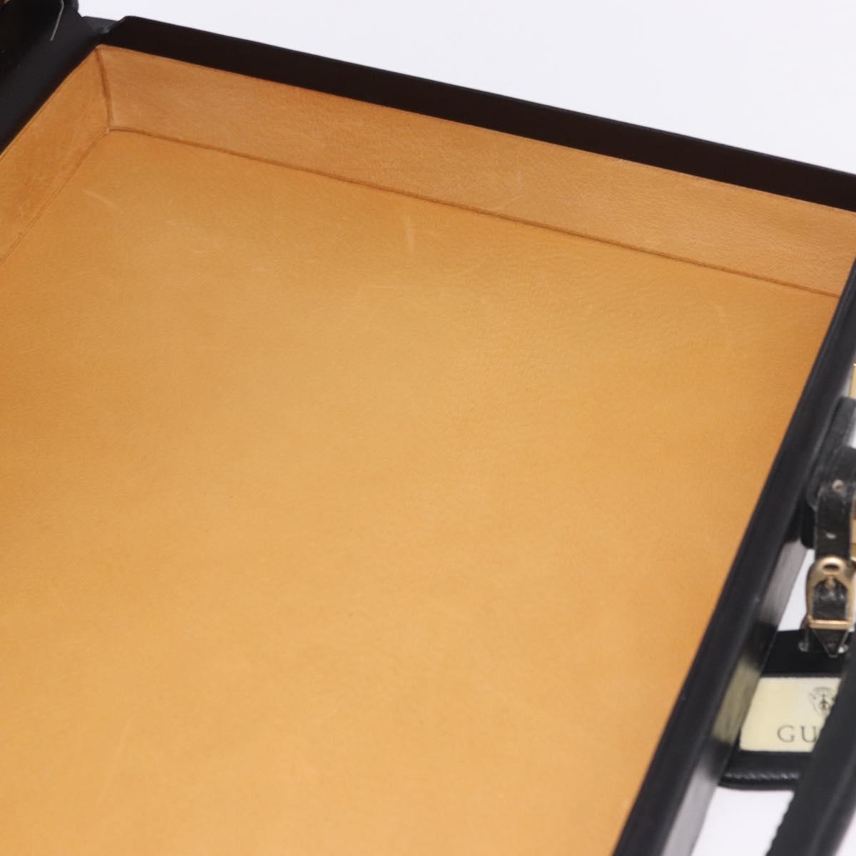 GUCCI GG Canvas Trunk Black Gold Tone Auth ep15209