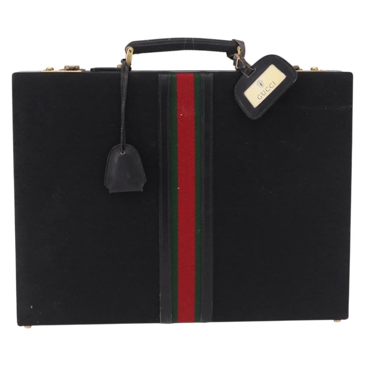 GUCCI GG Canvas Trunk Black Gold Tone Auth ep15209