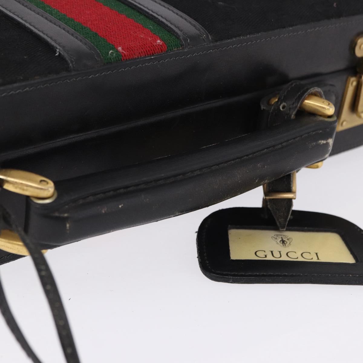 GUCCI GG Canvas Trunk Black Gold Tone Auth ep15209