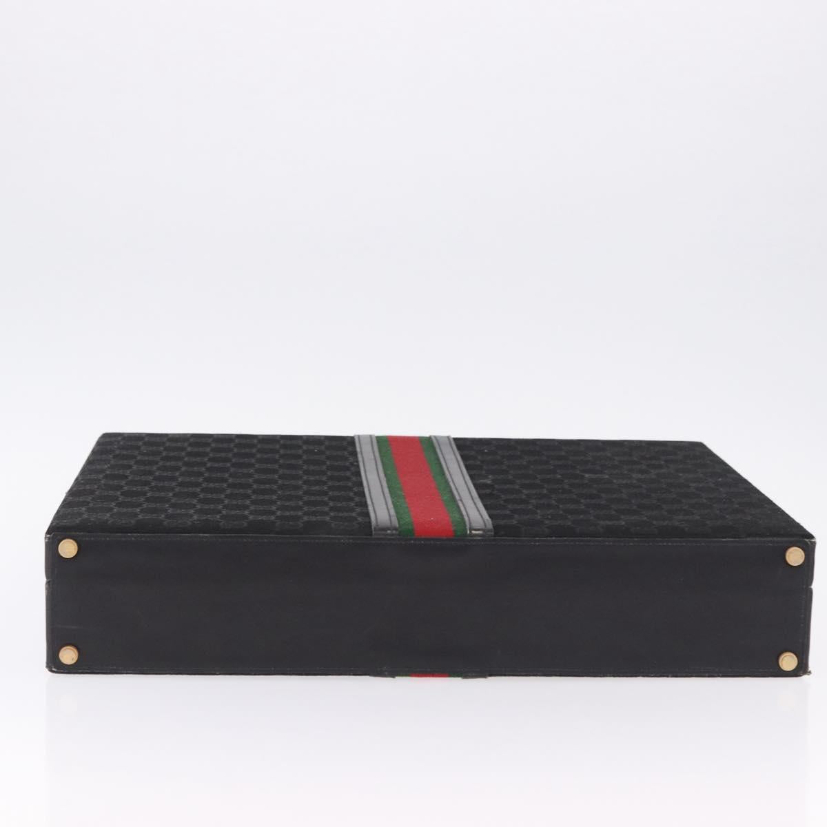 GUCCI GG Canvas Trunk Black Gold Tone Auth ep15209