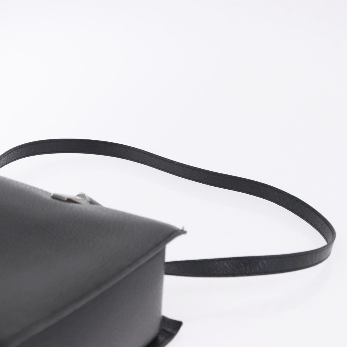 GUCCI Bamboo Hand Bag Leather 2way Black Silver 002 1035 Auth ep15210